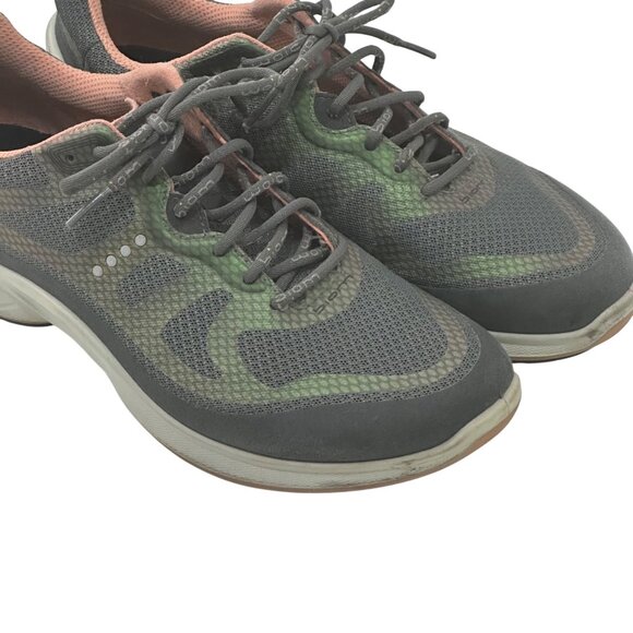 Ecco Womens Size 7 EU 38 Gray Pink Mesh Comfort Walking Shoes Casual Lightweight - Picture 3 of 13